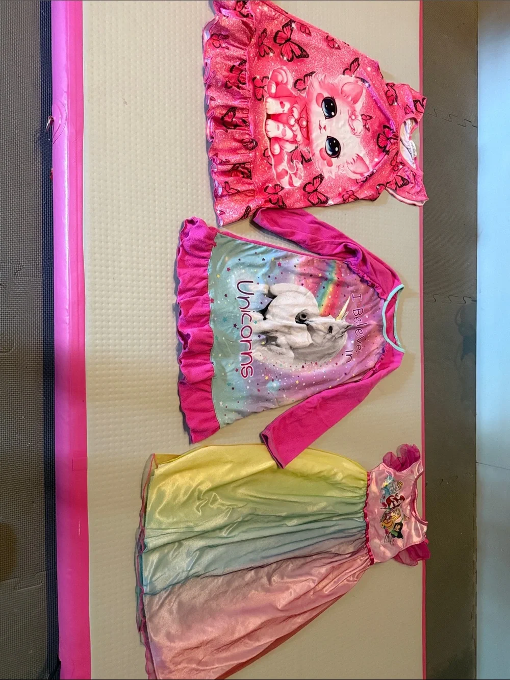 Girls' Pink Unicorn and Rainbow Dress-Up Costume Set